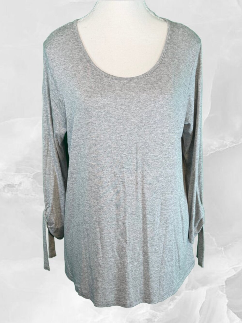 Grey long-sleeve t-shirt with gromets